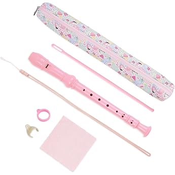 Recorder for Beginners Soprano German Fingering 8-Hole Flute for Adults 6-Pink Flamingo