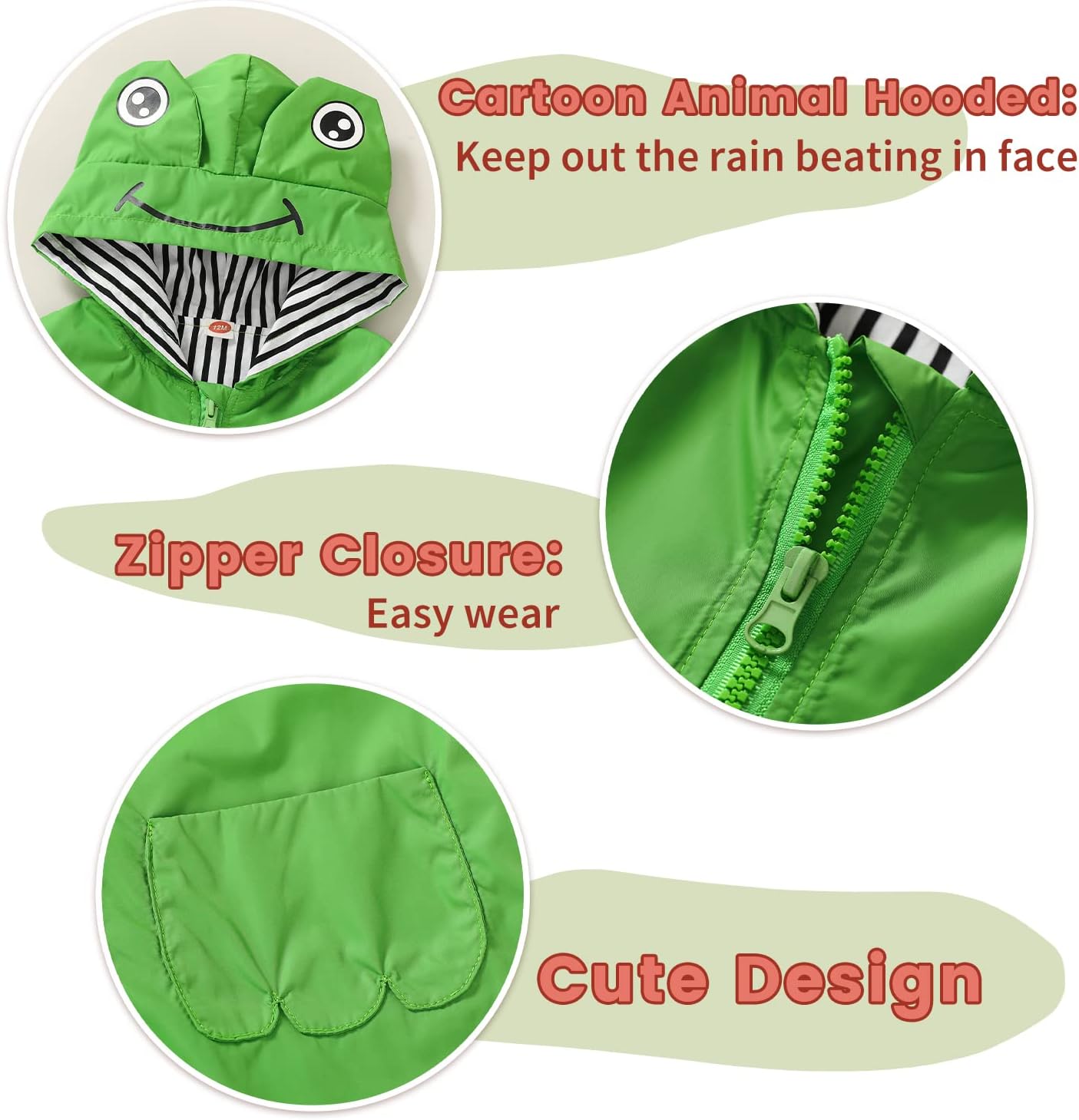 YOUNGER TREE Toddler Baby Boy Girl Duck Raincoat Cute Cartoon Hoodie Zipper Coat Outfit