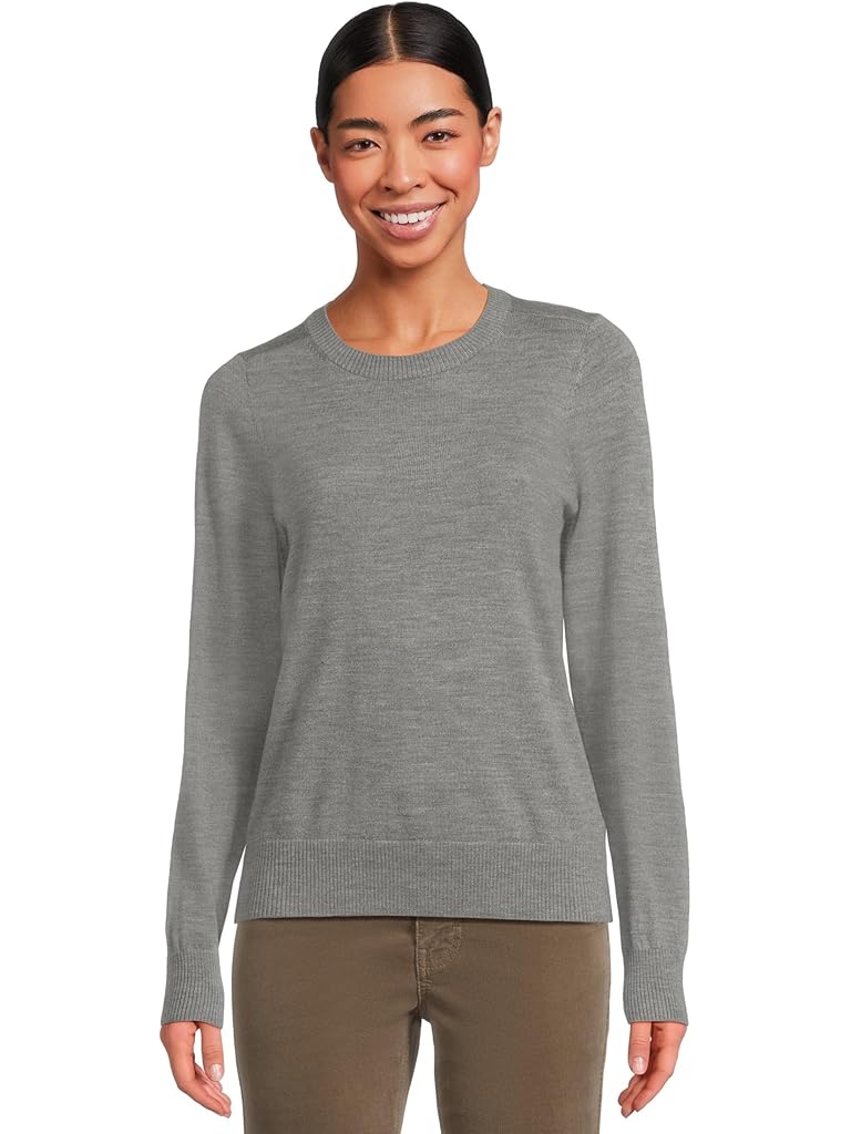 Gray L.L.Bean Essential Merino Wool Crewneck Sweater