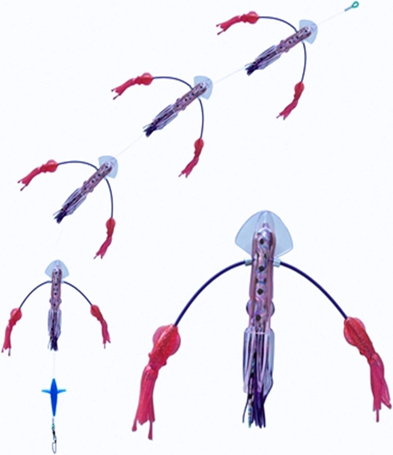 Squidnation Long Tail Flippy Floppy Thing Fishing Daisy Chain Tuna & Marlin Magnet | Marlin Lures |