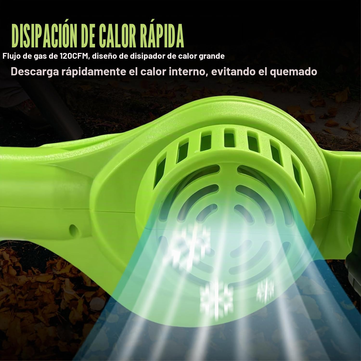 Soplador de hojas inalámbrico de 21 V, 3000 W, 100 MPH, con 2 x 3.0 Ah Batería y cargador, 5 modos de velocidad para el mantenimiento del césped, el soplado de la nieve y el desempolvado (1 batería)