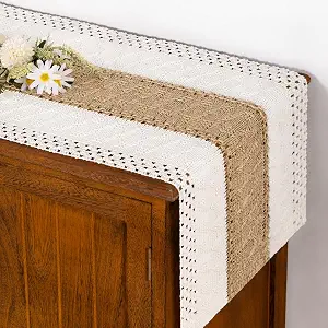 Boho Fall Farmhouse Rustic Cotton Table Runner