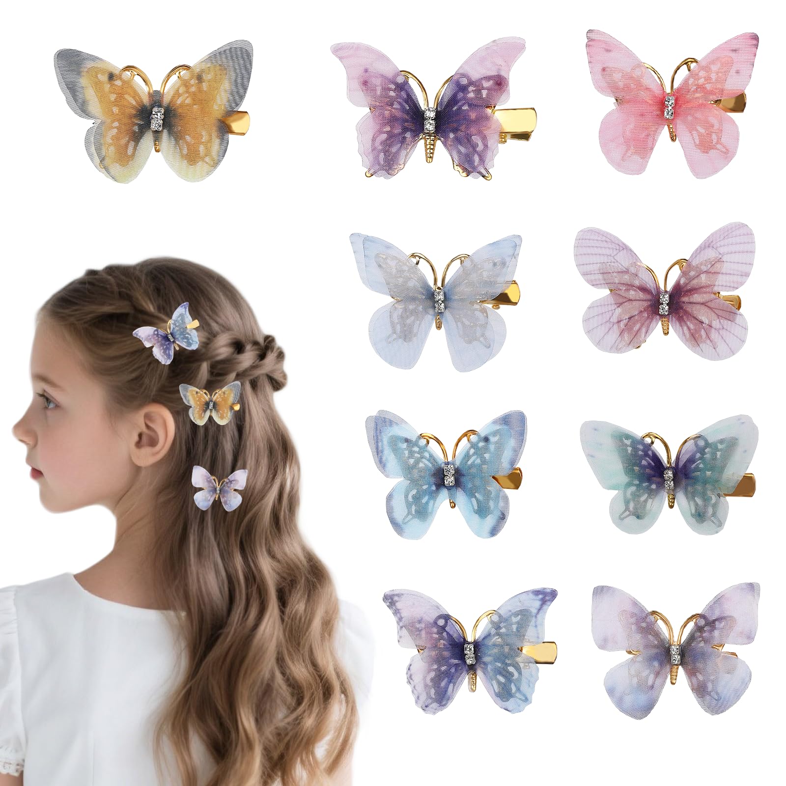 18 PCS Butterfly Hair Clips for Girls Girls Hair Accessories