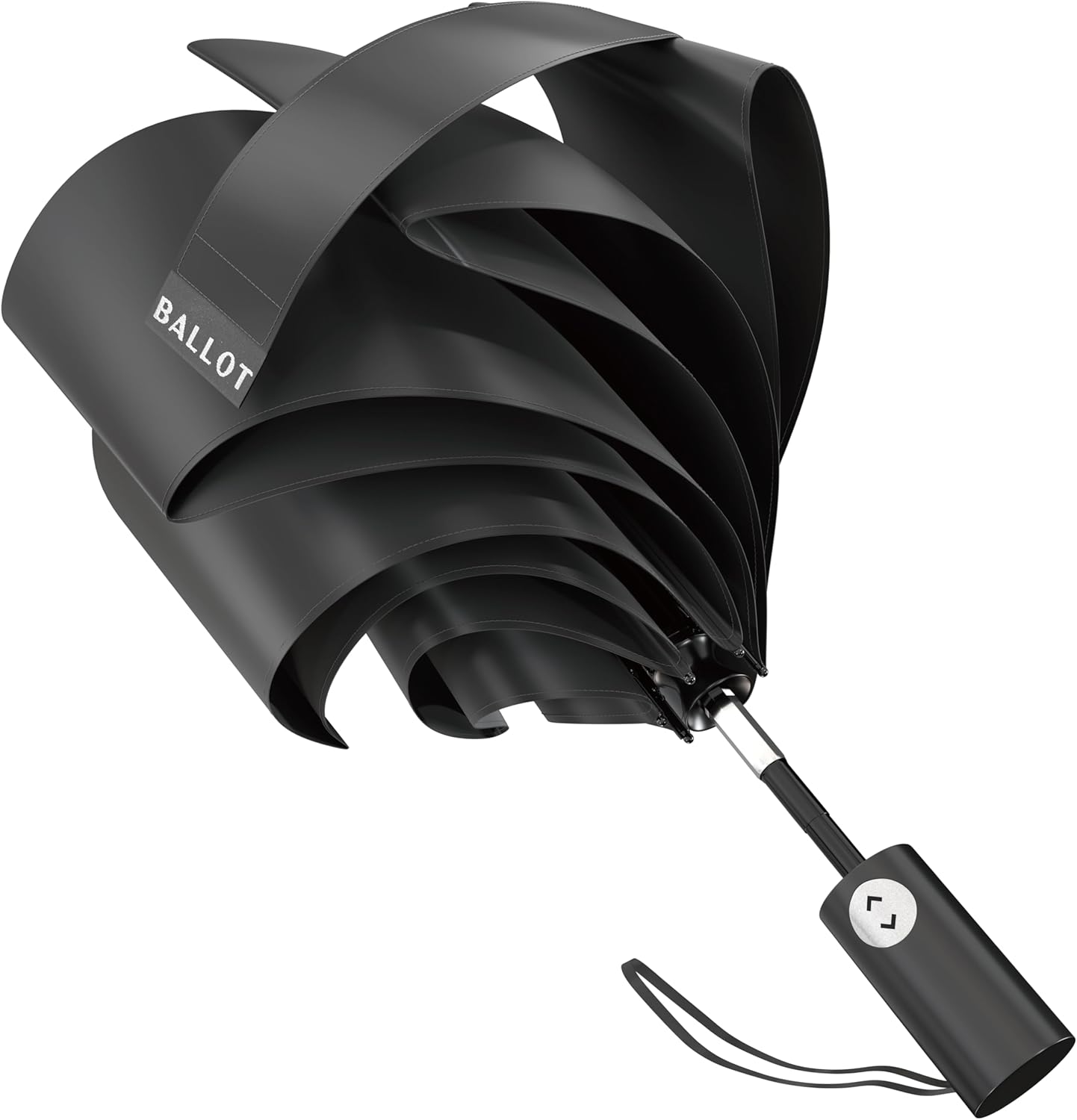 BALLOT 折りたたみ傘 折畳み傘 【形状記憶×超軽量210g】 自動開閉 ワンタッチ メンズ 撥水 耐風 コンパクト 逆戻り防止構造 この折クセがクセになる ブラック