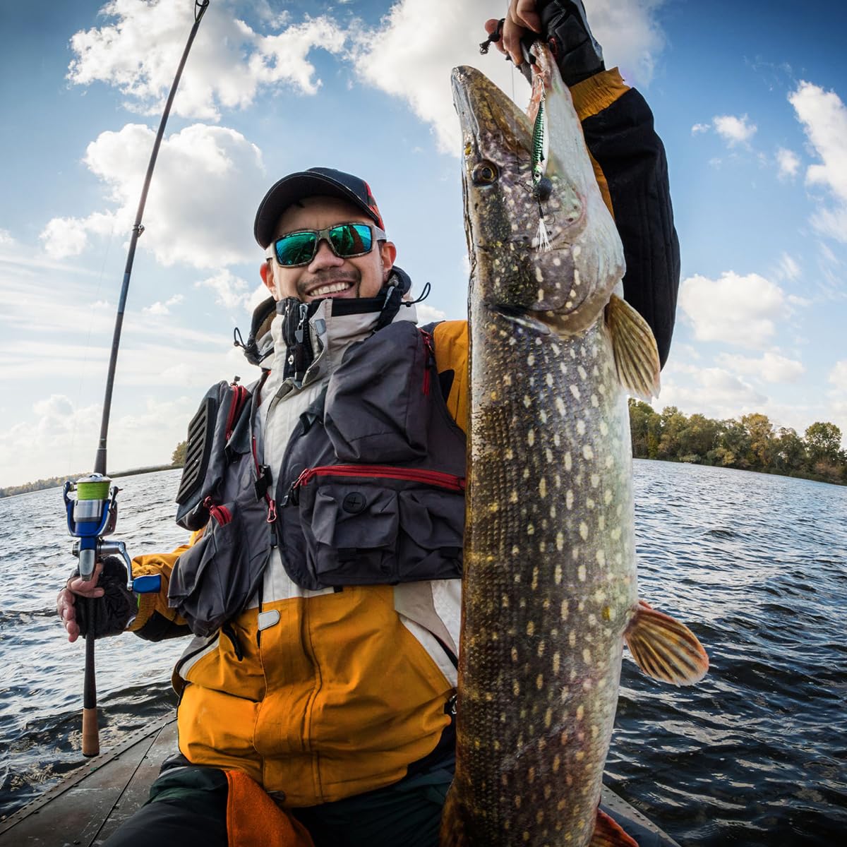 Señuelos de Pesca Hundidos con Impresión 3D, WASAGA 5 Piezas 20g/30g/40g/60g/80g Cebo Giratorio de Metal Duro para Agua Salada y Agua Dulce para Lubina y Caballa y Señuelo de Jigging