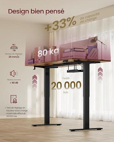 VASAGLE Scrivania Elettrica Regolabile in Altezza, 140 x 80 cm - 7