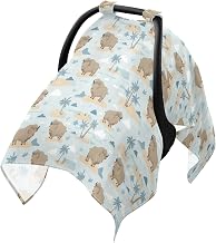 Baby Stroller Sun Shade Fit Stroller Netting, Travel Accessories Funny Beach Bison Turquoise