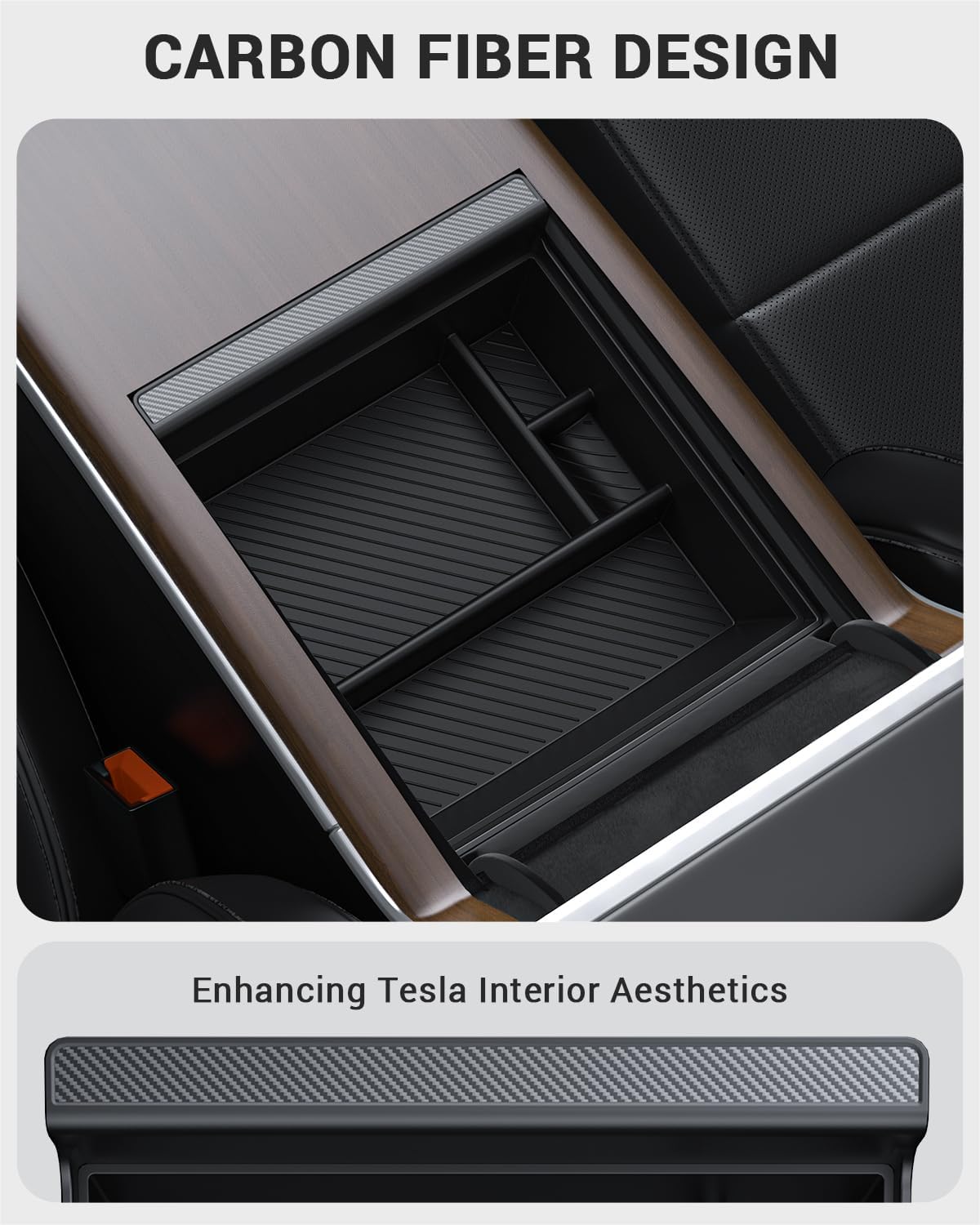BASENOR Center Console Organizer Tray for 2026-2022 Tesla Model S Model X image 5