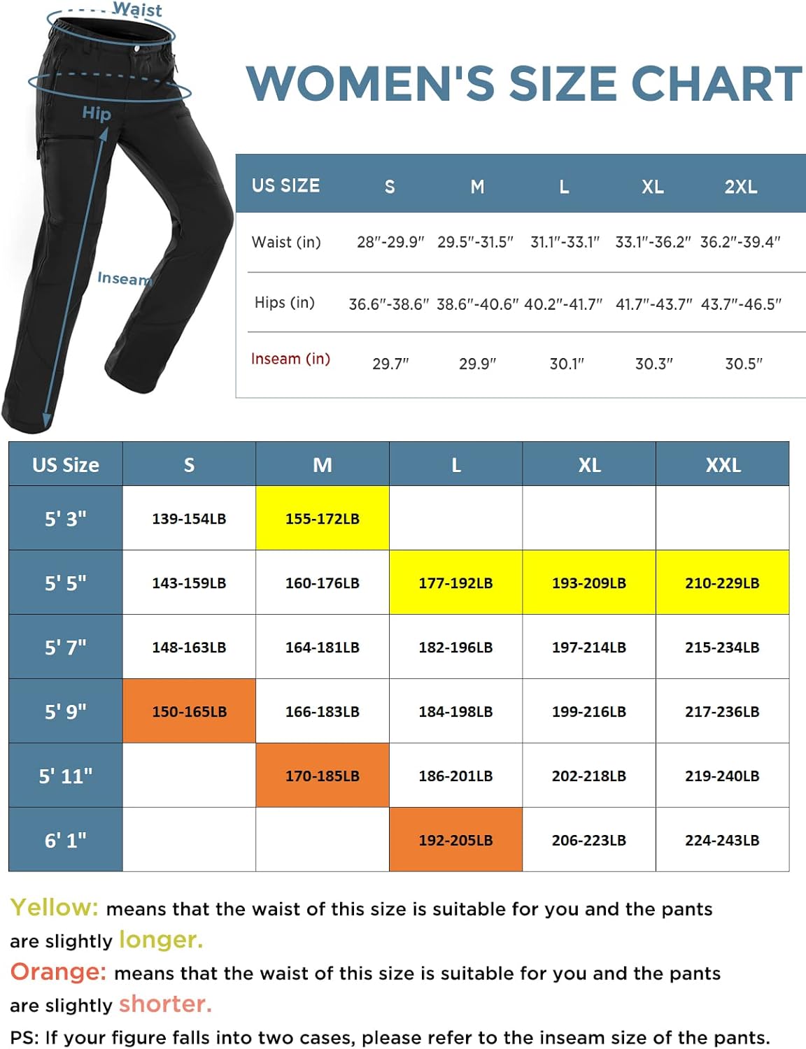 Wespornow Women's-Fleece-Lined-Hiking-Pants Snow-Pants Ski-Pants Snowboarding-Pants Water-Resistant Insulated for Winter : Sports & Outdoors