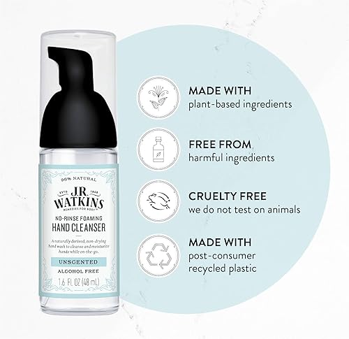 Miniatura 9 de J.R. Watkins Limpiador de manos espumoso sin enjuague, dispensador de jabón de manos en dispensador, limpiador de espuma para baño y cocina,