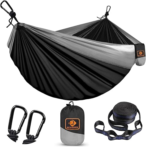 Camping Hammock for Outside,Double Hammock with Tree Straps(18+1Loops) 210T Nylon Parachute Lightweight Portable Hammock for Outdoor