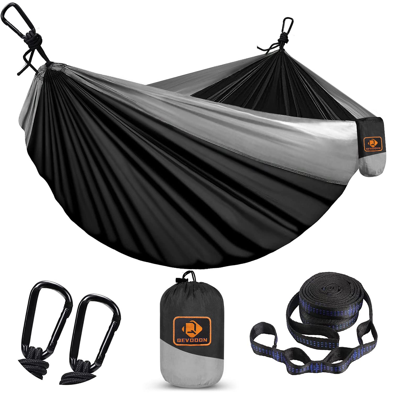 Camping Hammock for Outside,Double Hammock with Tree Straps(18+1Loops) 210T Nylon Parachute Lightweight Portable Hammock for Outdoor Travel,Hiking,Backpacking,Hunting,Outdoor,Beach,Camping Gear