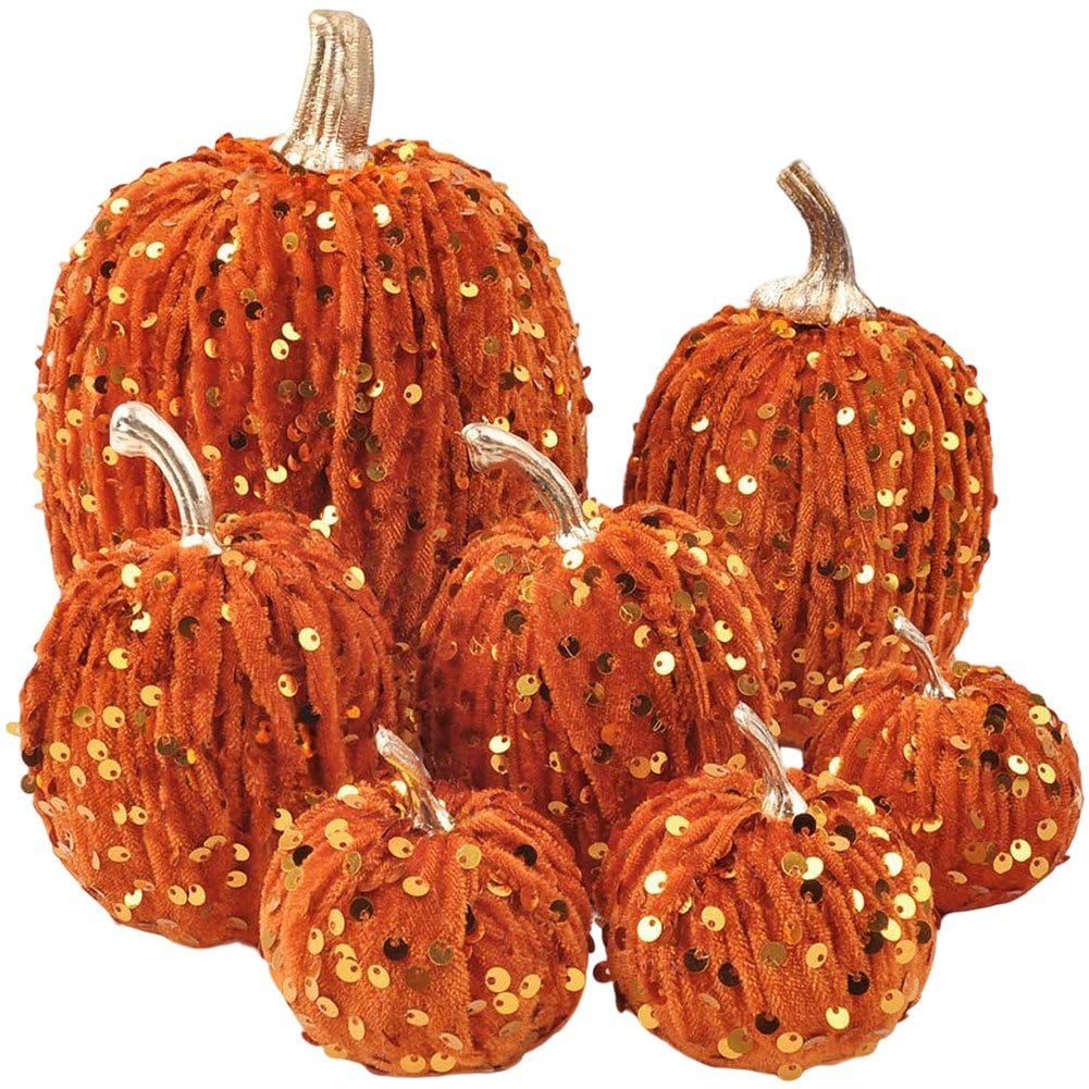Calabazas artificiales falsas que no se pudren para tu decoración otoñal de mesa