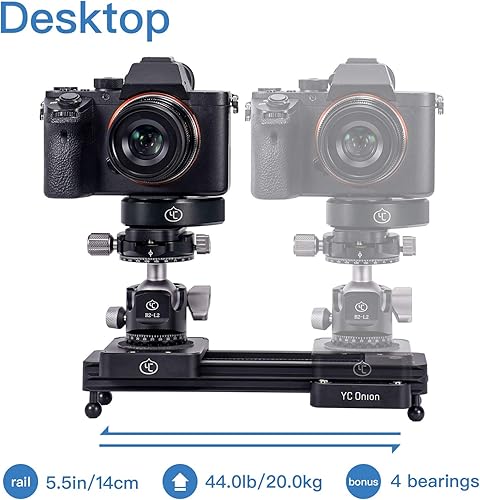 Miniatura 3 de YC Onion Camara Video Slider Carril Manual Portátil Mini 9"23cm Amortiguación Hidráulica.Carril retráctil de 2 vías Carril deslizante para cámara