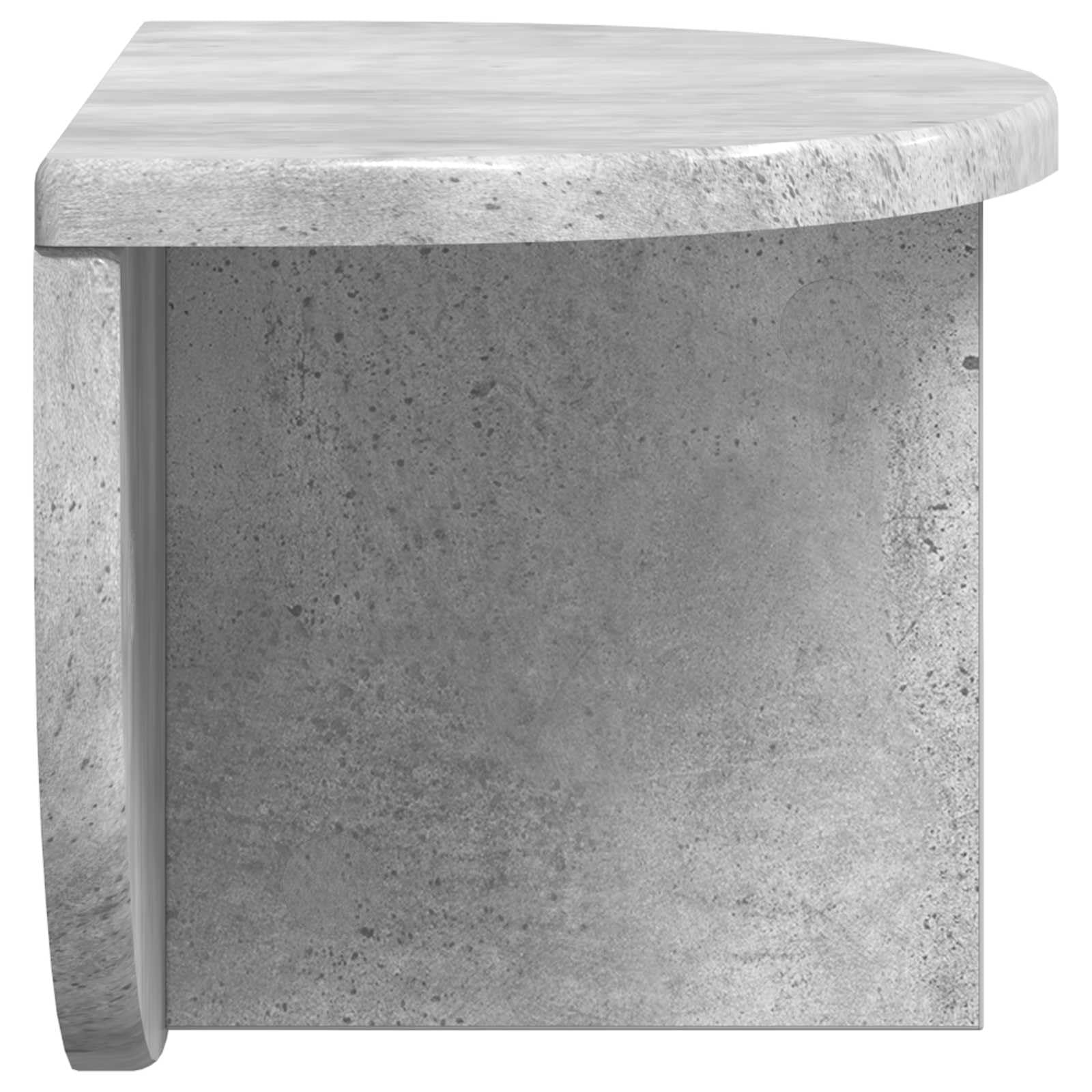 Beton szary zestaw półek ściennych, 2 sztuki, 38 x 19 x 19 cm, materiał drewnopochodny, do salonu, sypialni, biura, uniwersalny