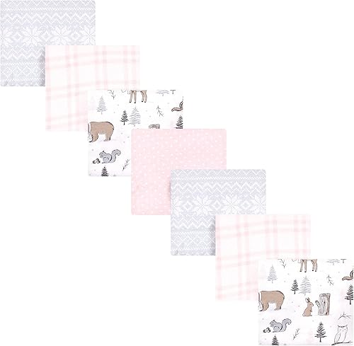 Miniatura 46 de Hudson Baby Paquete de 7 mantas receptoras unisex de franela de algodón para bebé, Dino Friends, talla única Abeja,Azul Verde Dino,Azul