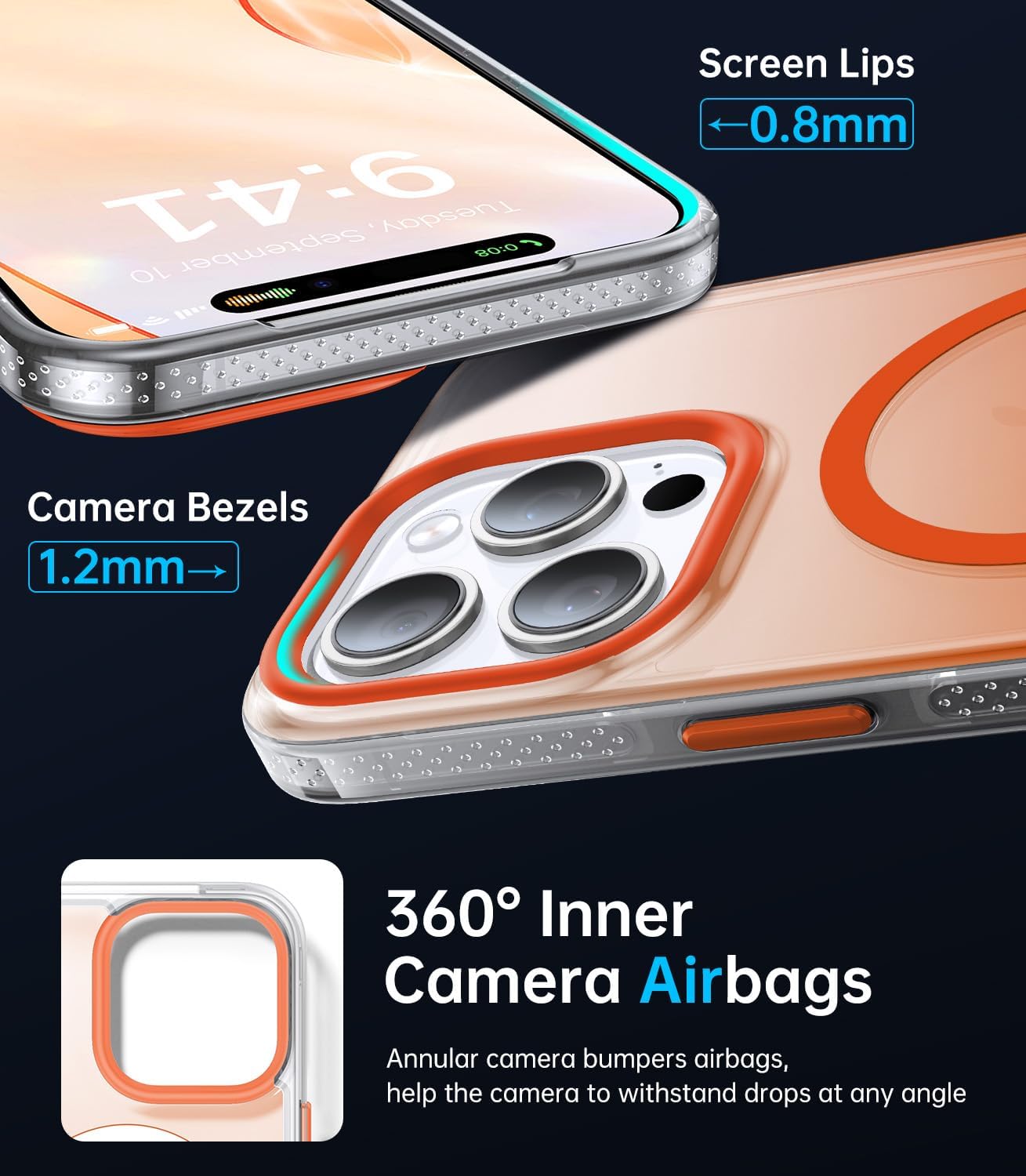 Magnetic for iPhone 14 Pro Max Case [Compatible with MagSafe] [10FT Military Grade Drop Tested] Slim Translucent Matte Case for iPhone 14 Pro Max Phone Case, Gradient Orange(6.7")