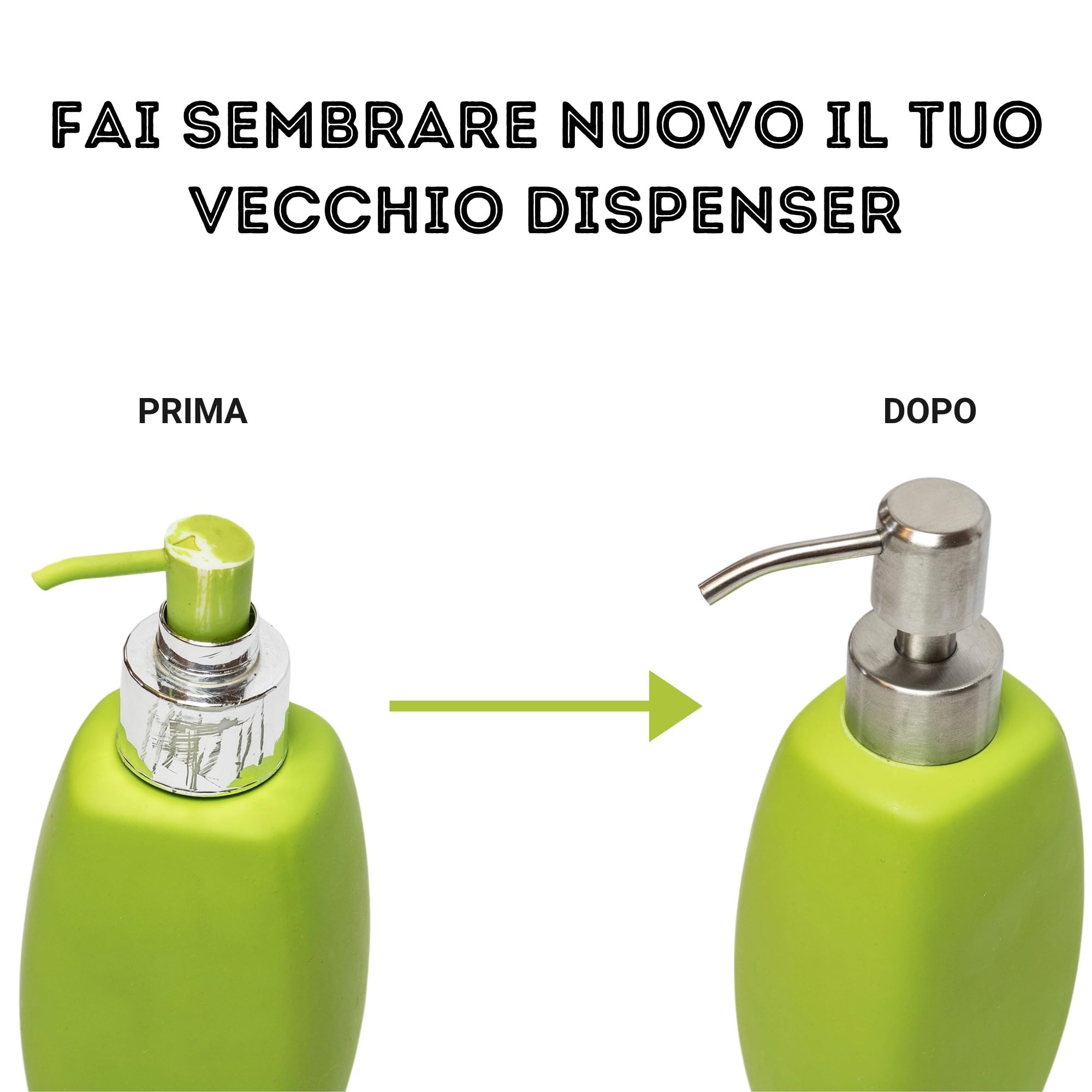Kapitan 304 Sapone in Acciaio Inossidabile Distributore di Emulsioni Pompa di Ricambio 28 mm Finitura Spazzolata di Alta Qualità