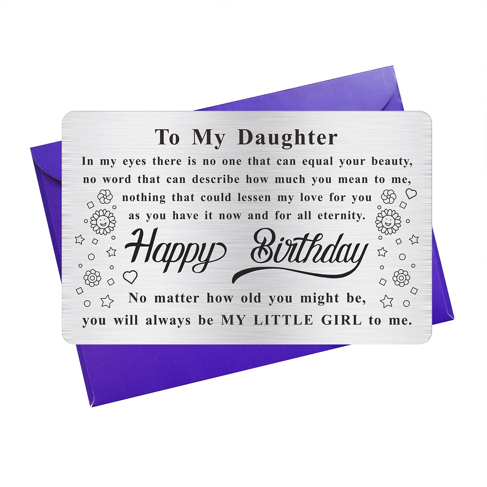 Amazon.com : Daughter Birthday Card, Daughter Bday Gift, Engraved Wallet  Card : Office Products