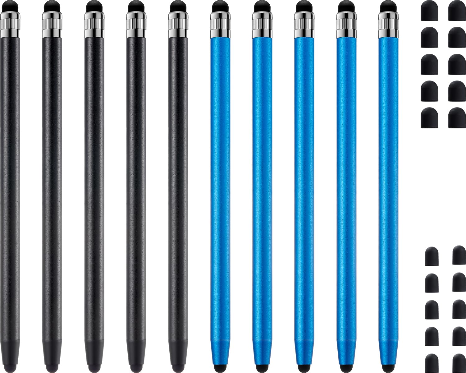 Stylus Pen for Touchscreen, ChaoQ 10pcs High Sensitivity and Precision Stylus Pen for iPad iPhone Android Compatible with All Touch Screens (Black/Blue)