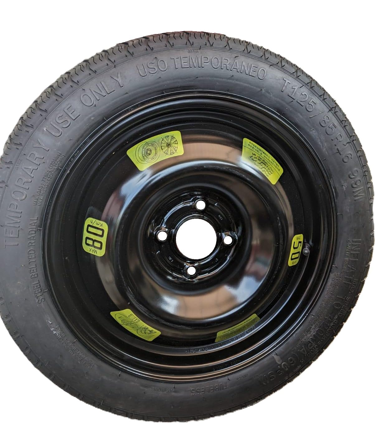 Kit Roue de secours 16" compatible avec Citroën C3 Aircross avec Cric, Clé et Sac 125/85R16