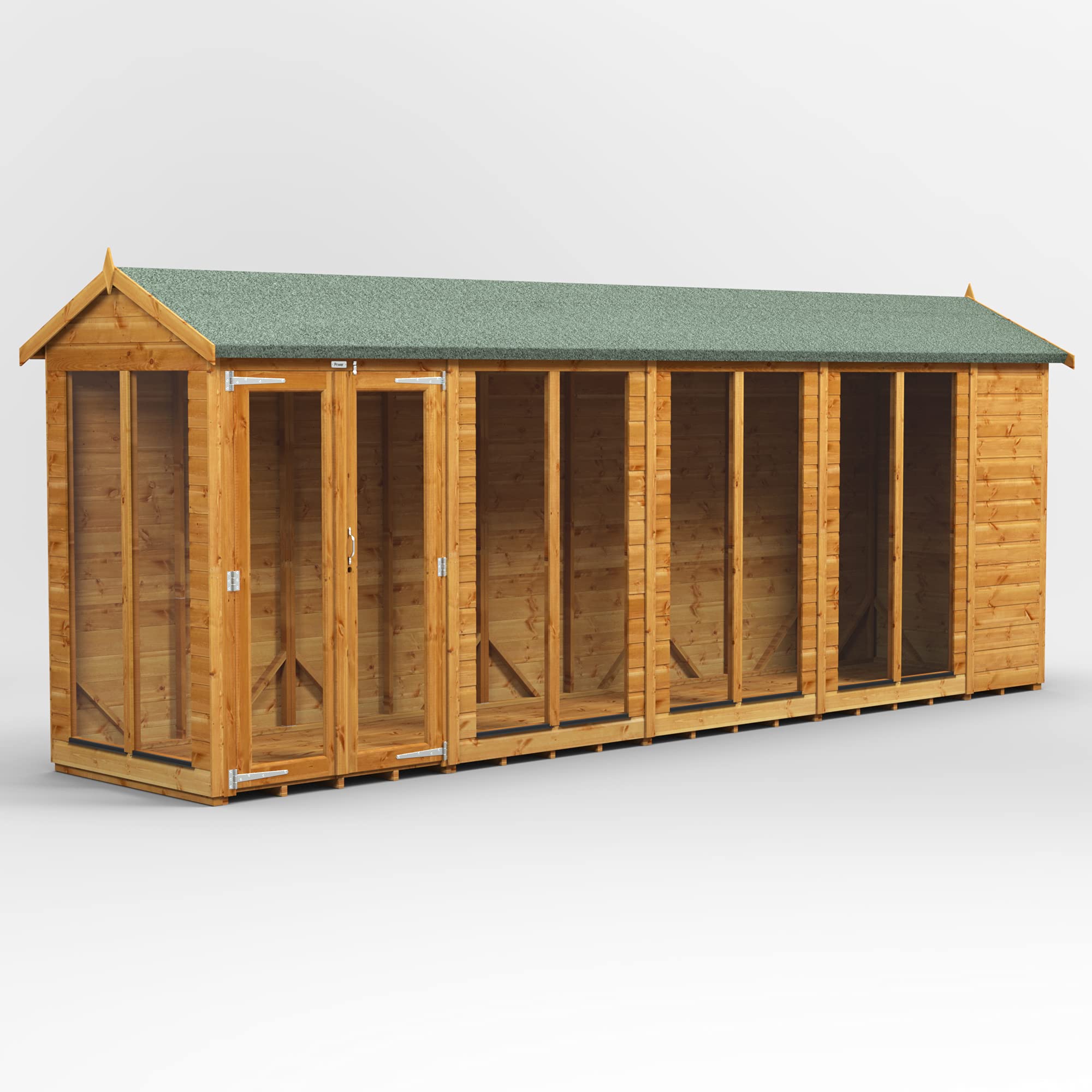 Powersheds High Grade Premium Apex Summer House Wooden Shed with Security Features, PVC Window Sills, Door & Window Flexibility, made from Extra Thick Timber — view 6