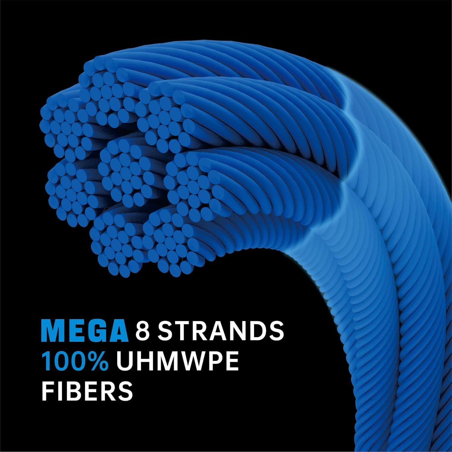 Braided Fishing Line, 8 Strands, Abrasion Resistant, No Stretch, Colored for Visibility, Saltwater/Freshwater