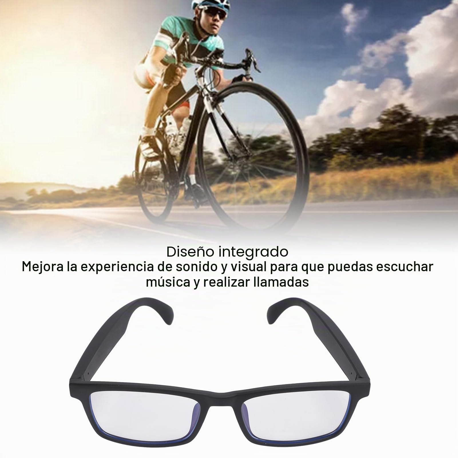 Gafas de Sonido Inteligentes Material TR 100 Horas de Tiempo de Espera Filtro de Luz Azul Asistente de Voz Táctil Bluetooth 5.3 Gafas con Micrófono para Exteriores