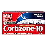 Cortizone-10 Maximum Strength Overnight Itch Relief Cream, 1% Hydrocortisone, Fast-Acting, Lavender Scented Anti-Itch Cream for Bug Bites, Rash, Eczema, Psoriasis, Poison Ivy, Oak, Sumac, 1 oz