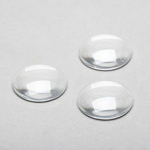 Miniatura 10 de Azulejos de cúpula de cristal, 10 unidades de 1.969 in, juego de cabujones de cúpula redonda transparente con parte trasera plana para manualidades,