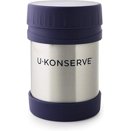 U Konserve Stainless Steel Insulated Food Jar 12oz - Leak-Proof Ocean Blue Lid - BPA Free - Thermal and Double-Walled to Keep Food Hot and Cold