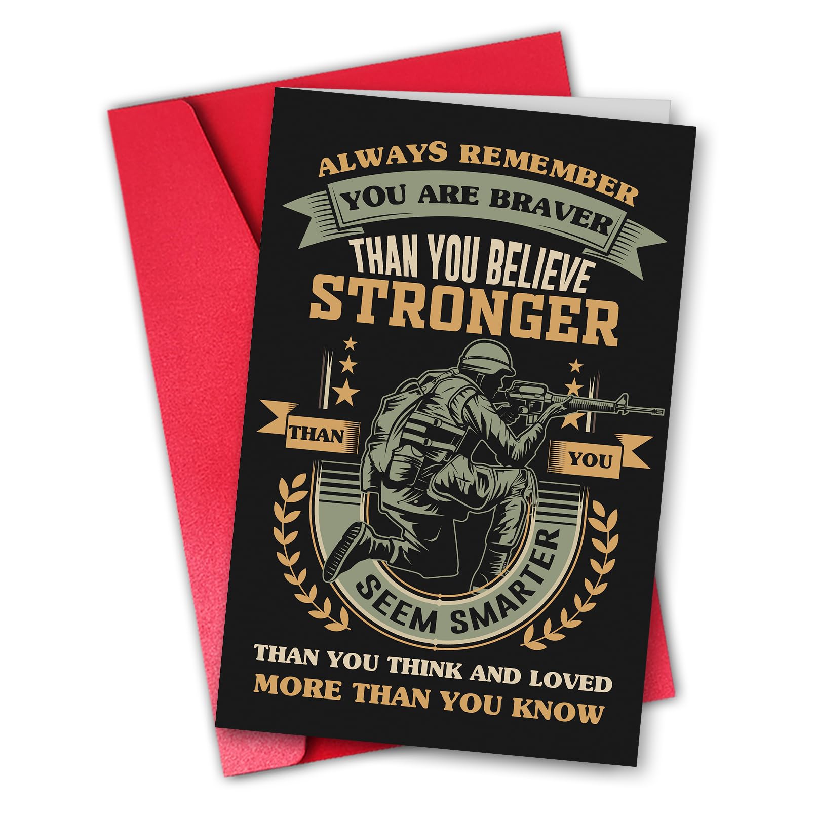 Encouragement Cards for Soldier, Motivational Inspirational Support for Tough Times. Retirement Graduation Farewell Veterans Day Card Gifts