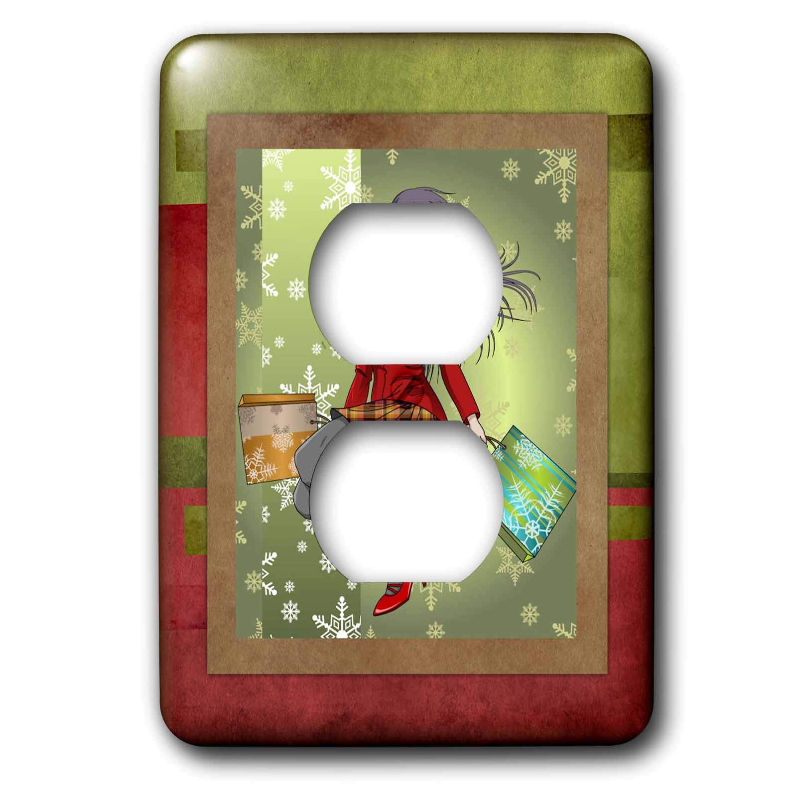 Anime Christmas Shopper 3dRose lsp_31479_6 interrupteur mural