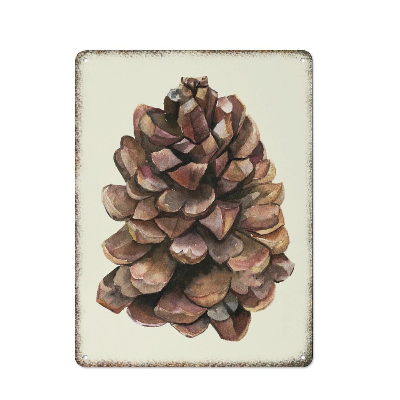 Rustic Pinecone Botanical Retro Metal Sign Funny Gift Decor for Home Room Bar Pub College Dorm 8x12 Inch