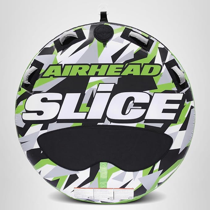Airhead Slice Towable 2-4 Rider Models, Tube for Boating and Water Sports, Heavy Duty Full Nylon Cover with Zipper, EVA Foam Pads, and Patented Speed Safety Valve for Easy Inflating & Deflating