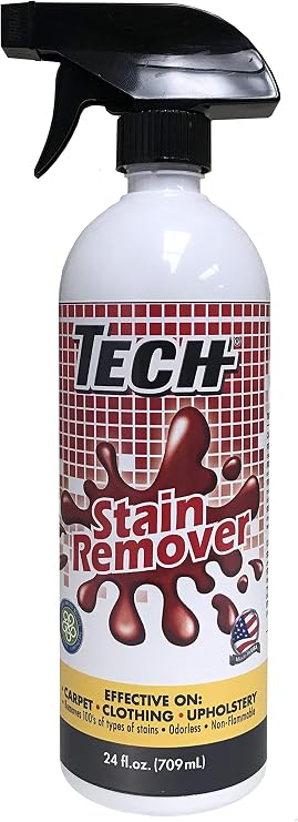 TECH Stain Remover, 24 oz Spray Bottle, For Carpet, Clothes, Upholstery, and Other Fabrics