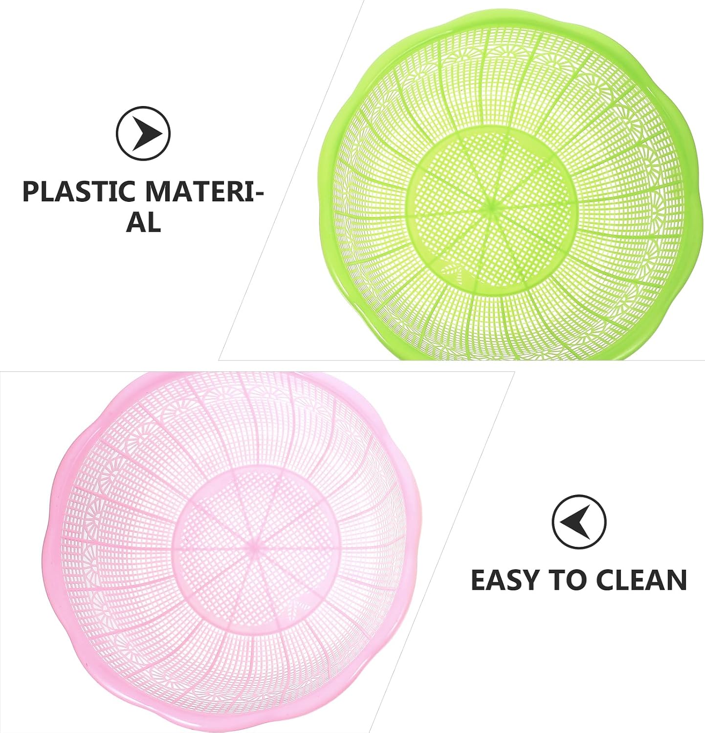 Can Strainer - Plastic Colander for Washing Vegetables Fruits and Pasta - Space-Saving Design