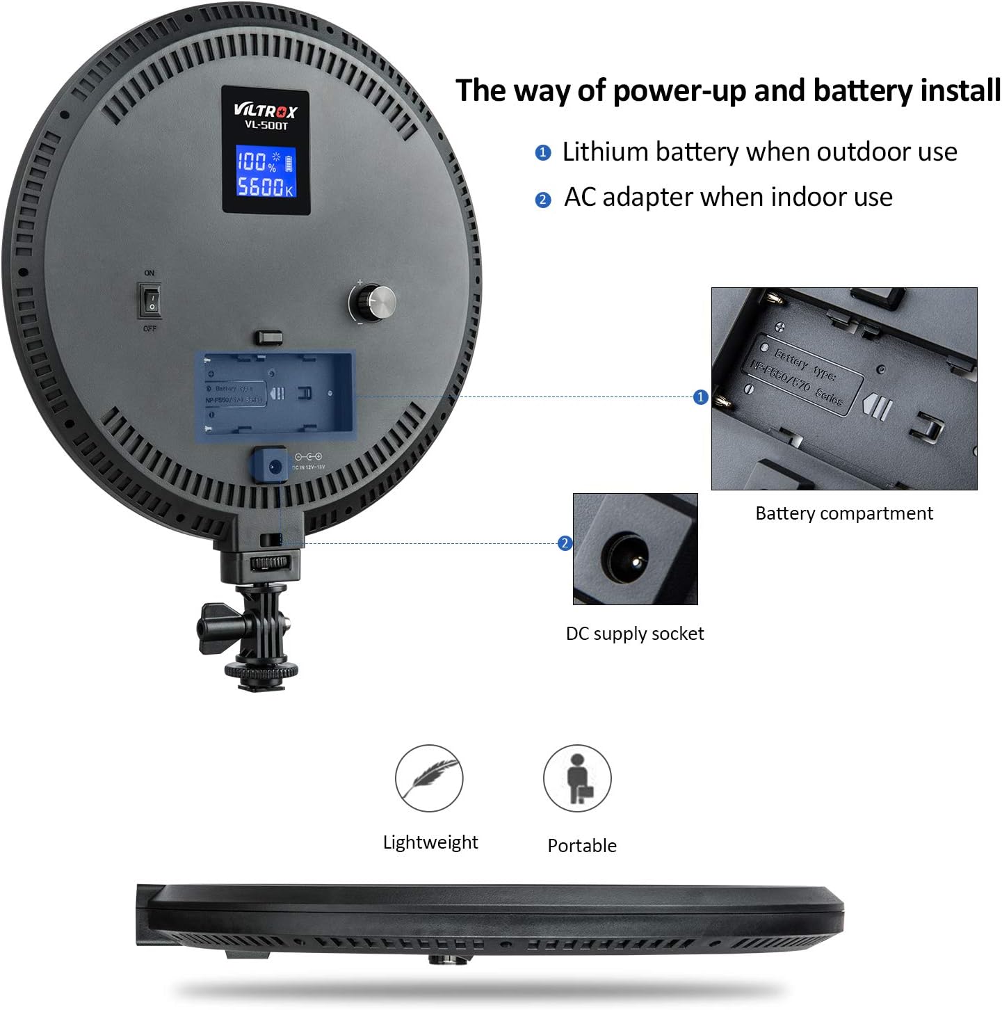 Buу 1 gеt 1 10 inches Round Bi-Color LED Video Light Panel, Dimmable LED Camera Light Lamp with Battery, Charger, 5600K~3300K, CRI 95 and LCD Display Screen for DSLR Camcorders Photo Studio Photography Gеt Sресіаl Prісе 10 inches Round Bi-Color LED Video Light Panel, Dimmable LED Camera Light Lamp with Battery, Charger, 5600K~3300K, CRI 95 and LCD Display Screen for DSLR Camcorders Photo Studio Photography