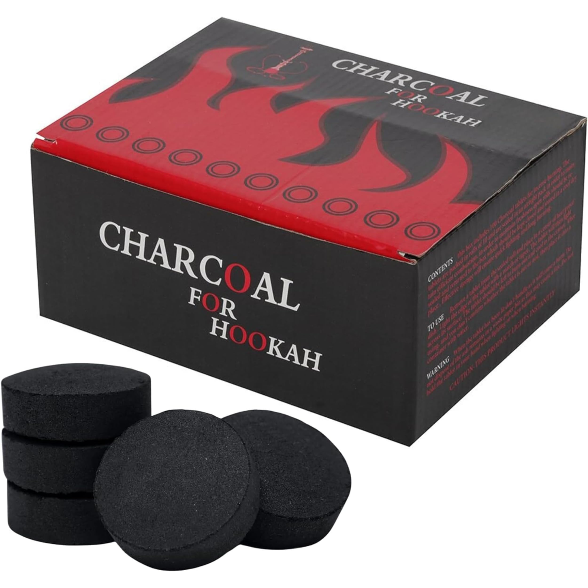 Glamified , Glam Black Glamified Shisha Hookah Charcoal Intense Shish Bahkoor Instant Light Premium Quick Lighting… (1 Box (100 Dishes))