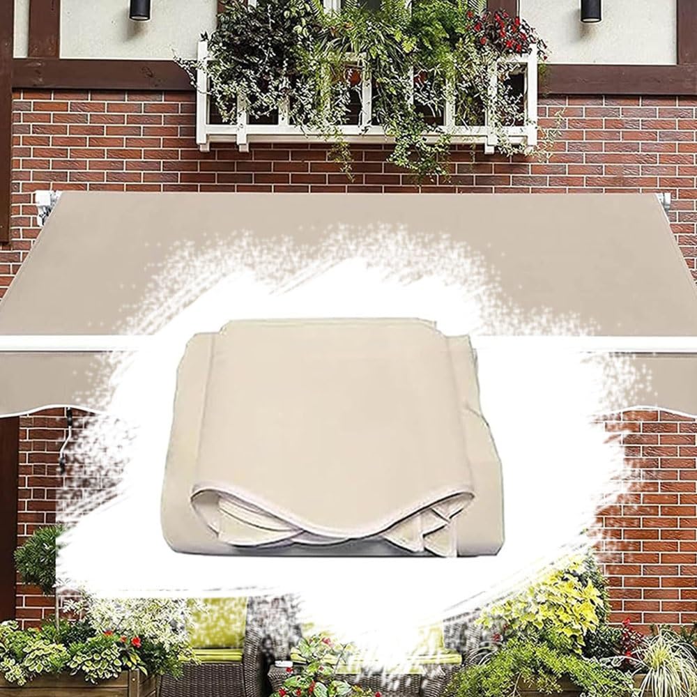 Telas de repuesto para toldo beige de 16x10 pies de poliester resistente para ventanas de patio