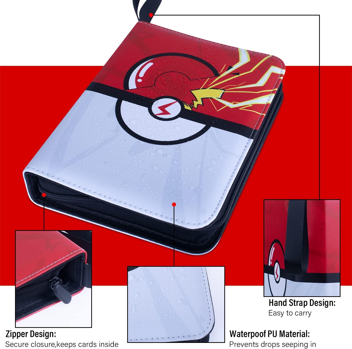 Buy Trading Card Binder 4 Pocket,Portable Card Collection Album Holder
