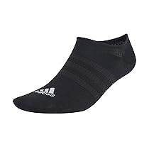 adidas Unisex – Adulto Thin and Light No-Show Socks 3 Pairs, Black ,  White, 10.5-12.5
