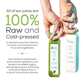 3 Day Juice Cleanse by Raw Fountain, All Natural Raw Detox Cleanse, Juicing for Body Reset, Cold Pressed Juice Fast, Great Way to Jumpstart a Healthy Diet, 18 Bottles 12oz, 3 Ginger Shots