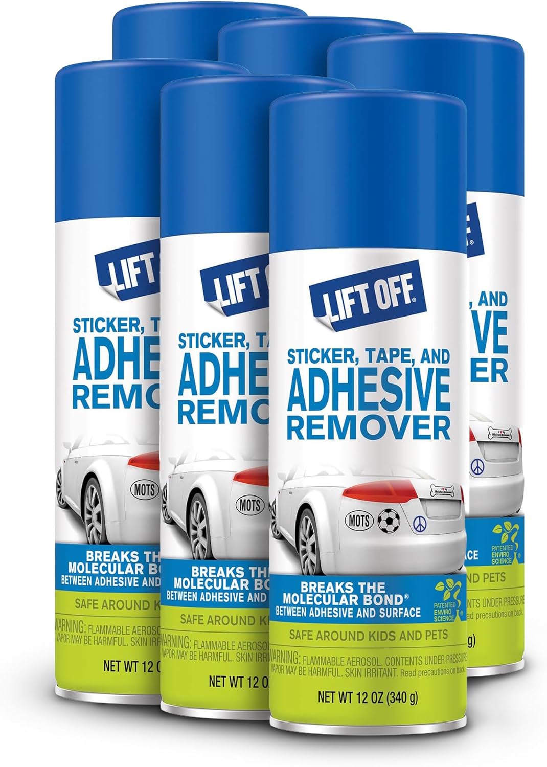 Motsenbocker's Lift Off 45700-6PK Tape, Label, and Adhesive Remover Safely Removes Bumper Stickers, Pinstriping, and Adhesives from Vehicles, Boats, RVs, and More, 12 Fl Oz, Pack of 6