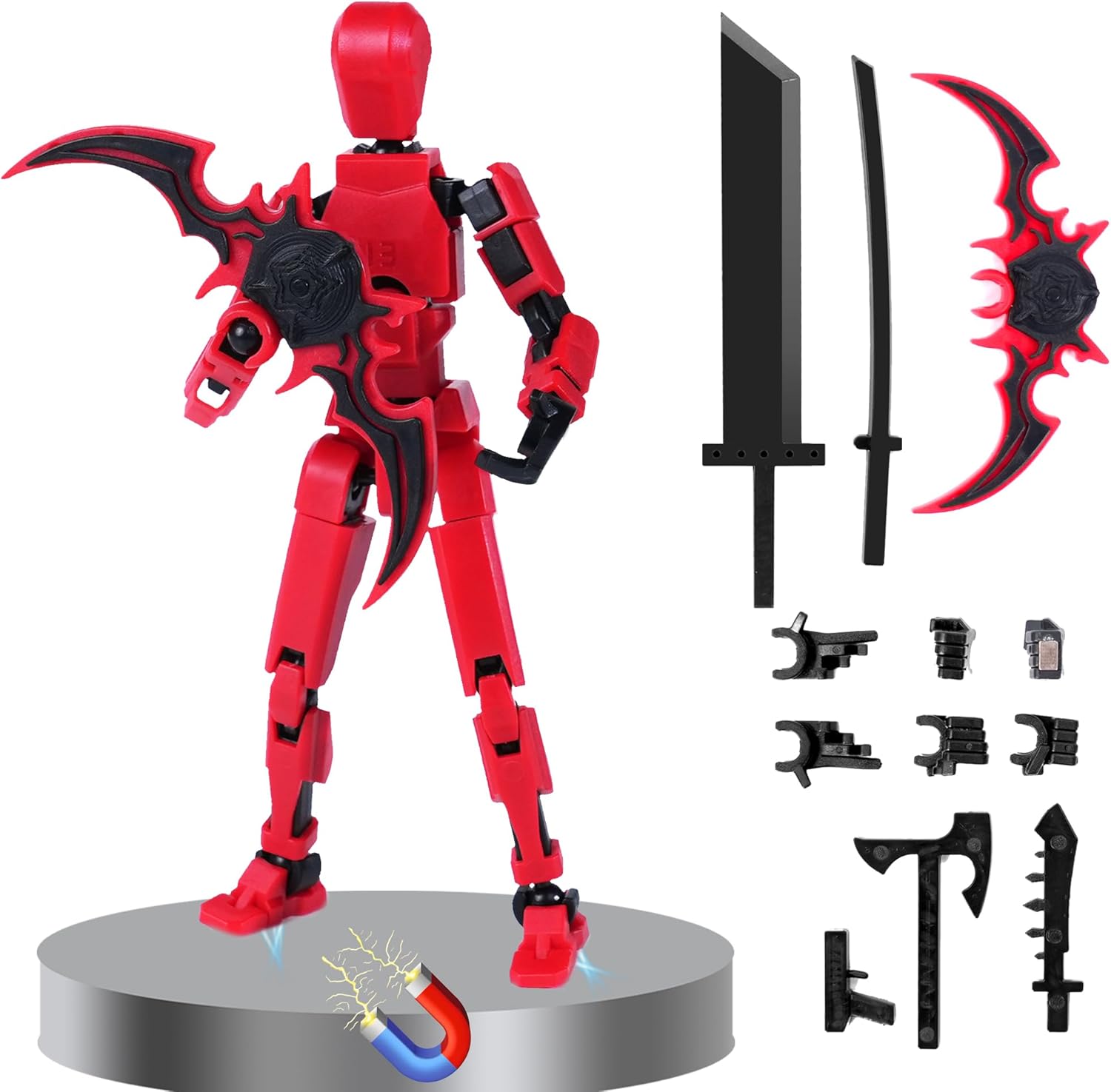 Model13 Action Figure,Magnetic Travel Toys for Kids, Lucky Robot 13 Movable Figures,Multiple Gestures and Play Styles,Tabletop Decorations and Gifts for Gaming Enthusiasts