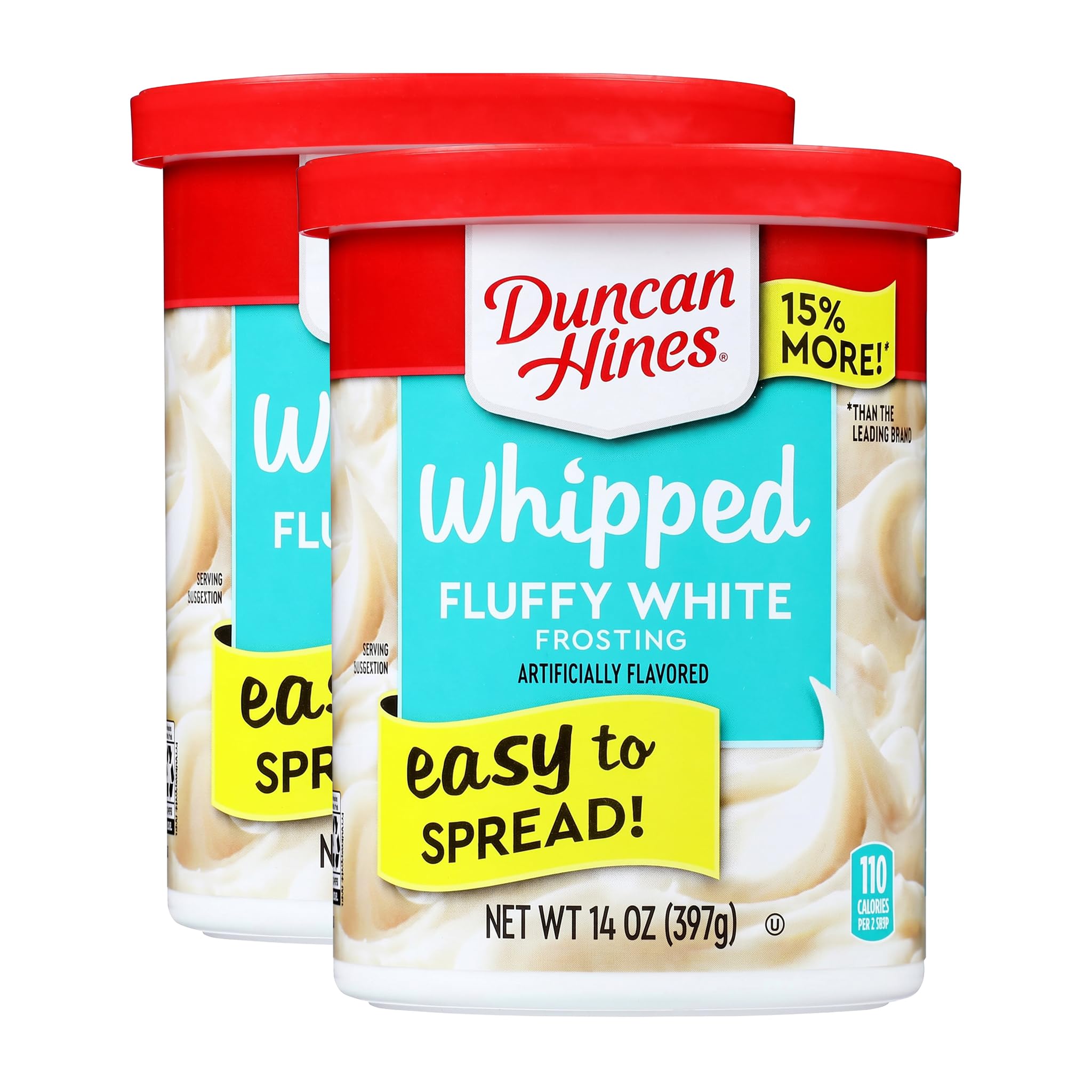 Duncan Hines Whipped Fluffy White Flavored Frosting, 14 oz. (Pack of 2)