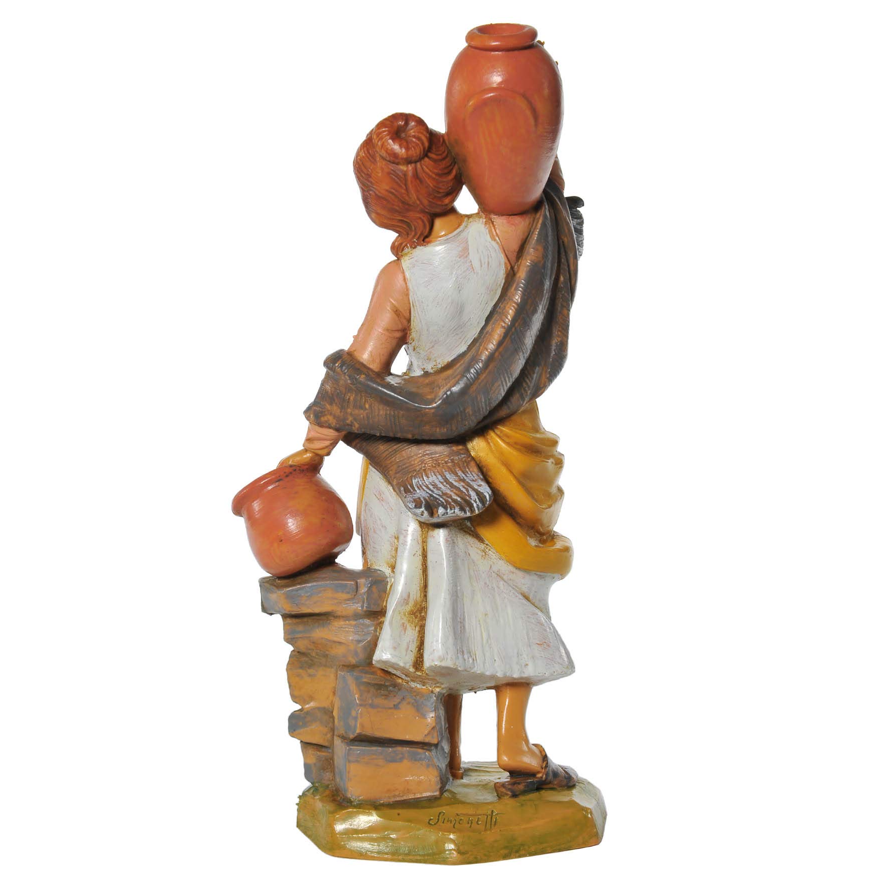 Fontanini - Pastorella Con Vassoio 6,5 Cm | Statuina In Resina Dipinta A Mano Per Presepe