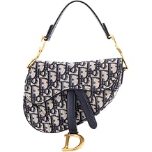 Pre-Loved Saddle Handbag Oblique Canvas Mini, Blue