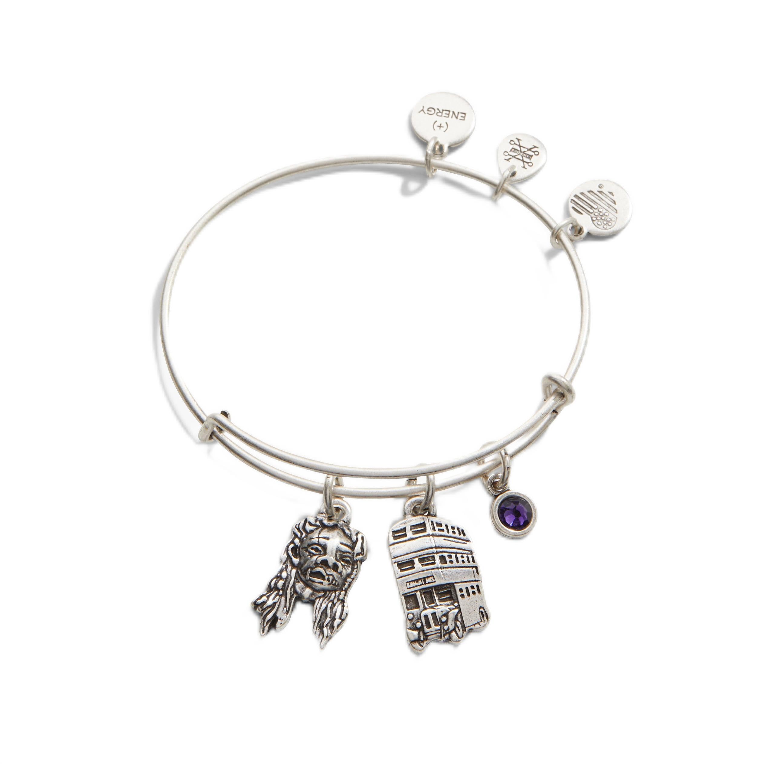 Alex and AniHarry Potter™, Night Bus Trio Charm Expandable Bangle Bracelet,Rafaelian Silver,Purple, Bracelets