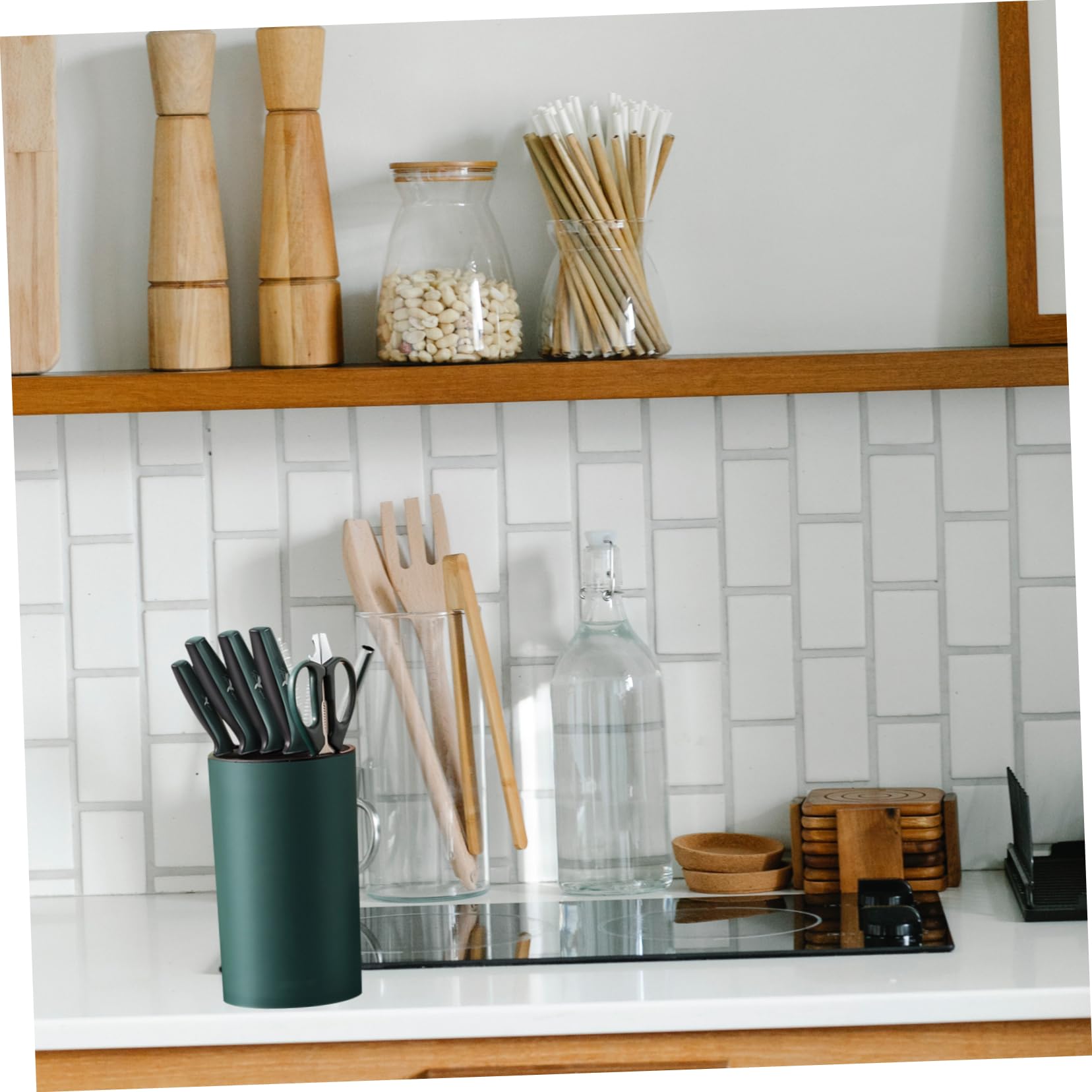 Cabilock Kitchen Scissor Rack Multifunctional Cutter Storage Holder for Kitchen Utensils Material Easy Access Organization Suitable for Countertop Use